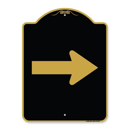 Amistad 18 x 24 in. Designer Series Sign - Arrow, Black & Gold AM2162383